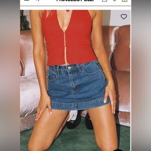 Princess Polly gazelle mini skort mid wash size US 10